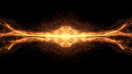 Aufkleber - Abstract Golden Energy Flowing Symmetrically