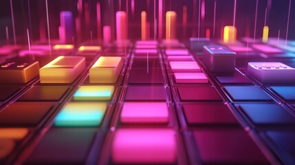 Poster - Abstract Colorful Grid Digital Interface Design