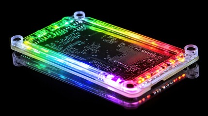 Aufkleber - Illuminated Circuit Board in Transparent Case