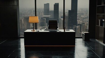 Poster - Modern Executive Office With City View