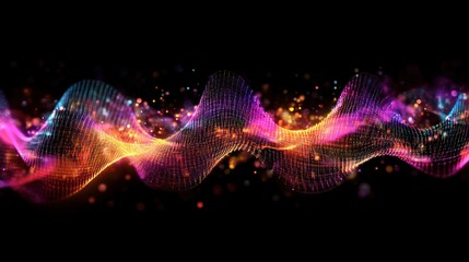 Poster - Abstract Colorful Wave of Light and Sparkle