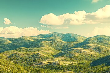 Wall Mural - Serene Mountain Vista Under a Vast Sky