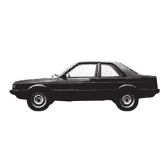 Wall Mural - car 1980s and 1990s vintage halftone grunge vector design element