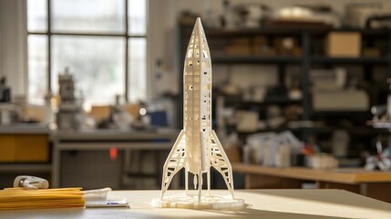 Poster - Three dimensional printed model of a rocket ship