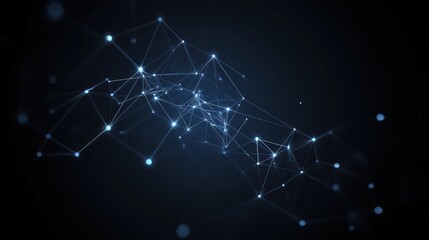 Poster - Abstract Network Digital Connections Glowing Lines