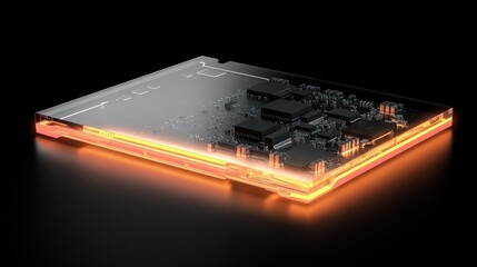 Poster - Illuminated Circuit Board Displaying Internal Components