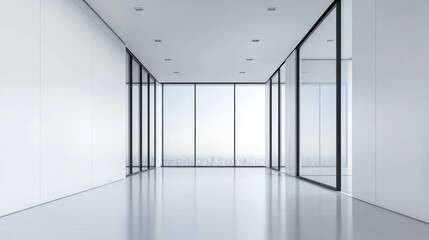 Aufkleber - Modern Minimalist Office Space with City View