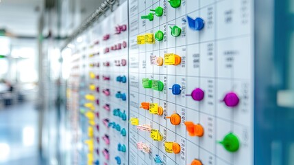 Aufkleber - A close-up of a calendar marked with color-coded priorities, symbolizing structured task handling.