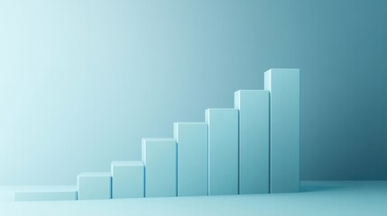 Poster - Financial chart with career earnings increasing, corporate light blue background.