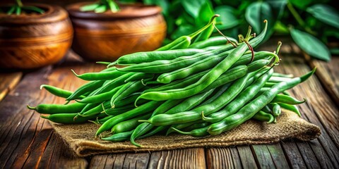 Wall Mural - Vibrant Green Beans: Healthy Eating, Long Exposure Photography