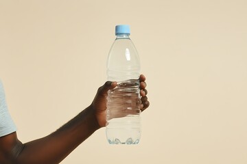 Wall Mural - Hand Holding a Plastic Water Bottle