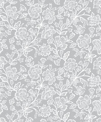 Wall Mural - Boho Floral repeat pattern, Jacobean,Floral Block print , Flower damask, floral vector file