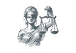 © Shutoda - Lady of justice hand drawn sketch vector