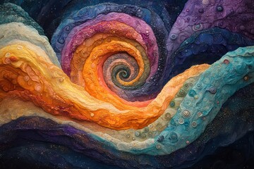 Canvas Print - organic swirl patterns in a fusion of earthy and vibrant hues