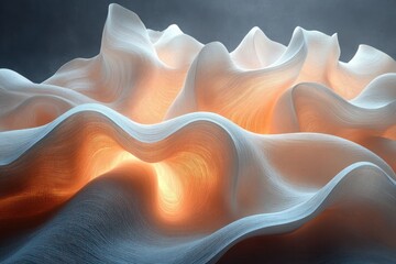 Canvas Print - organic abstract shapes resembling water ripples in soft neutral tones