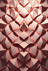 Abstract Geometric Pattern of Pink Three Dimensional Shapes