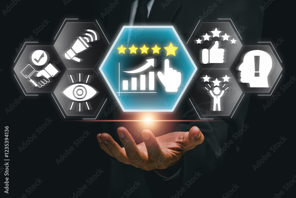 E Reputation Photo Visual representation of reputation management with digital icons ...