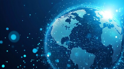 Poster - Digital Global Network: A Futuristic Representation of Worldwide Connectivity