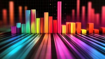 Poster - Abstract Colorful 3D Bar Chart Data Visualization