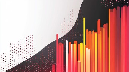 Aufkleber - Abstract Colorful Vertical Lines and Halftone Dots Design