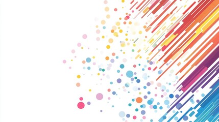 Poster - Abstract Rainbow Lines and Dots Pattern Background Design