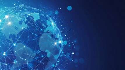 Aufkleber - Global Network Connection: A Digital Earth Visualization