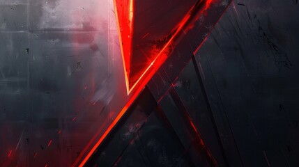 Poster - abstract design featuring sharp red lines against dark background, creating dynamic and modern aesth