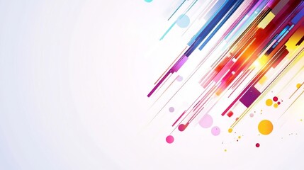 Poster - Abstract Colorful Diagonal Lines and Circles Design