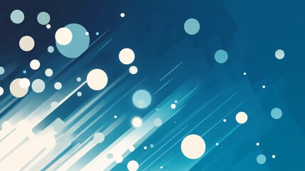 Poster - Abstract Teal Background with White Circles and Diagonal Lines