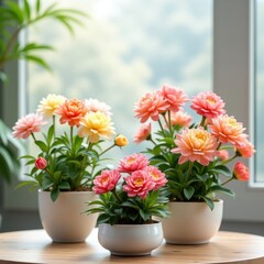 Poster - A beautiful pink flower in a pot