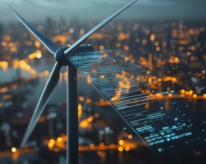Aufkleber - A detailed closeup of a wind turbine