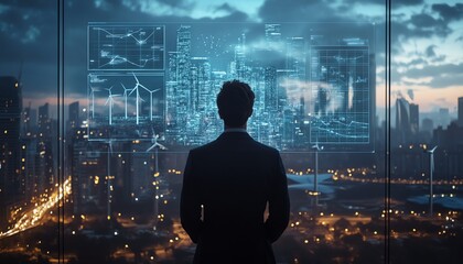 Aufkleber - A businessman in a modern office
