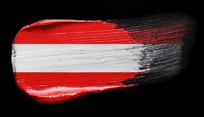 Aufkleber - Austrian Flag Artistic Brush Stroke on Black Background