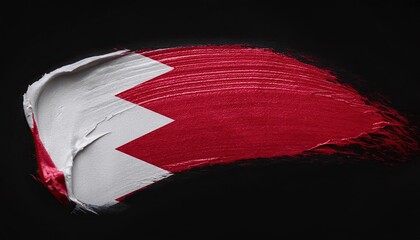 Poster - Dynamic Artistic Brushstroke Featuring Red and White Colors