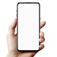 Poster - Hand Holding Smartphone Mockup with Blank Screen for Design