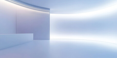 Wall Mural - empty space inside futuristic room, showroom, spaceship, hall or studio in perspective. include ceil