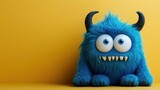 baby monster flat design top view sci-fi theme animation vivid