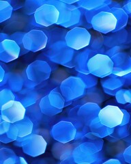 Poster - Blue Hexagonal Bokeh Effect in a Soft Focus Background