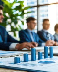 Poster - Business Meeting with Graphs and Charts in Modern Office Setting