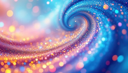 Poster - Colorful swirling abstract with vibrant light particles in motion