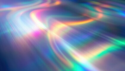 Poster - Iridescent light waves creating colorful abstract patterns