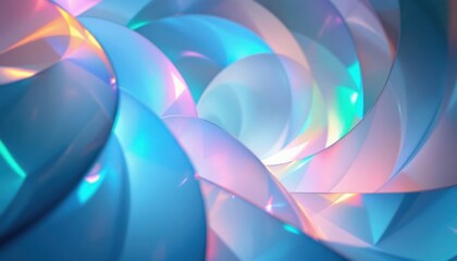 Poster - Abstract colorful gradient curves with blue and purple hues