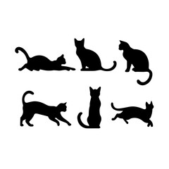 Naklejka na meble a group of cat vector silhouette.
