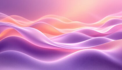 Poster - Abstract pink and purple waves in soft pastel gradient light