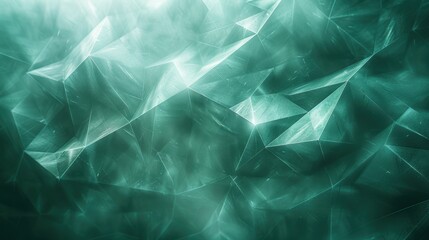 Poster - Abstract emerald green geometric texture with light effects and faceted crystal appearance
