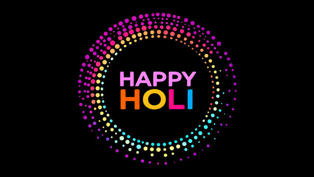 Happy Holi Typography Text Handwriting Calligraphy Massage Lettering, Indian Festival Holi Illustration Colorful Background