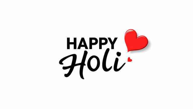 Happy Holi Typography Text Handwriting Calligraphy Massage Lettering, Indian Festival Holi Illustration Colorful Background