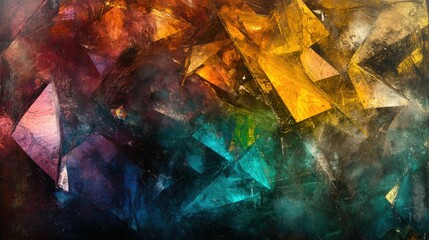 Poster - Abstract Colorful Art with Geometric Shapes and Bold Textures