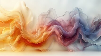 Poster - Colorful abstract wave-like flowing shapes in soft gradient