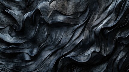 Poster - Dark Abstract Texture with Flowing Elegant Waves and Motion